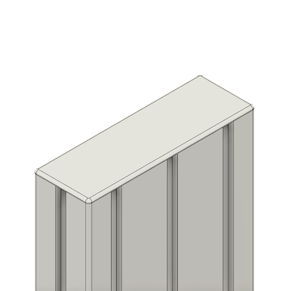 60-140-2 MODULAR SOLUTIONS POLYAMIDE PART<br>END CAP 45MM X 135MM LIGHT GRAY